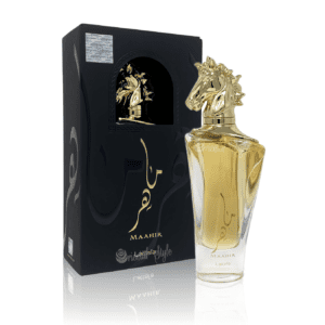 Maahir, perfume, woody-oriental, spicy notes, luxurious, bottle, horse head